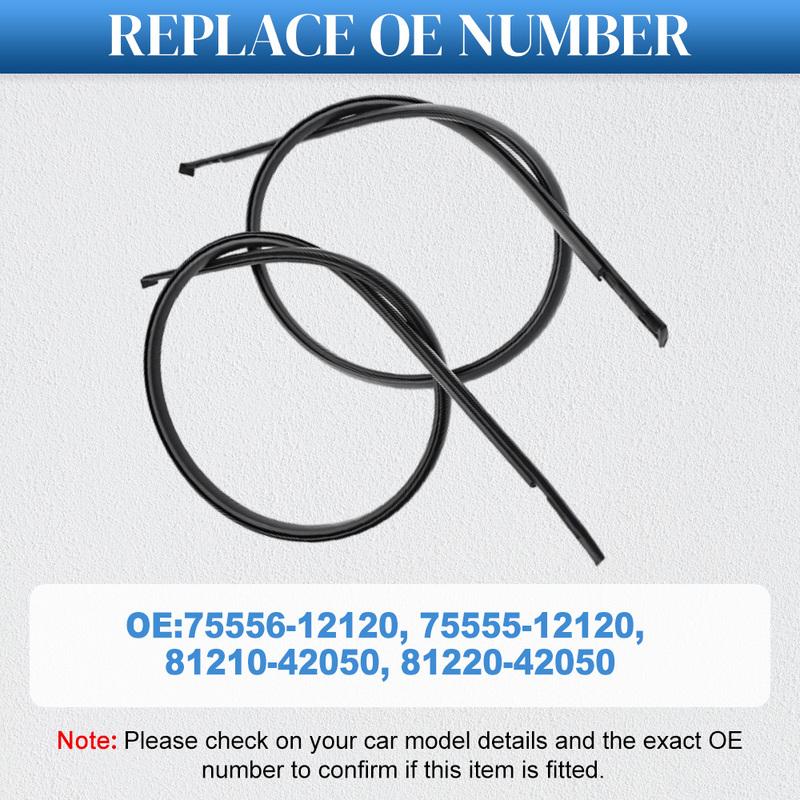 Bandes d'étanchéité en caoutchouc pour moulure de finition latérale de gouttière de toit de voiture gauche et droite pour Toyota Corolla 2004 2005 2006 2007 75556-12120