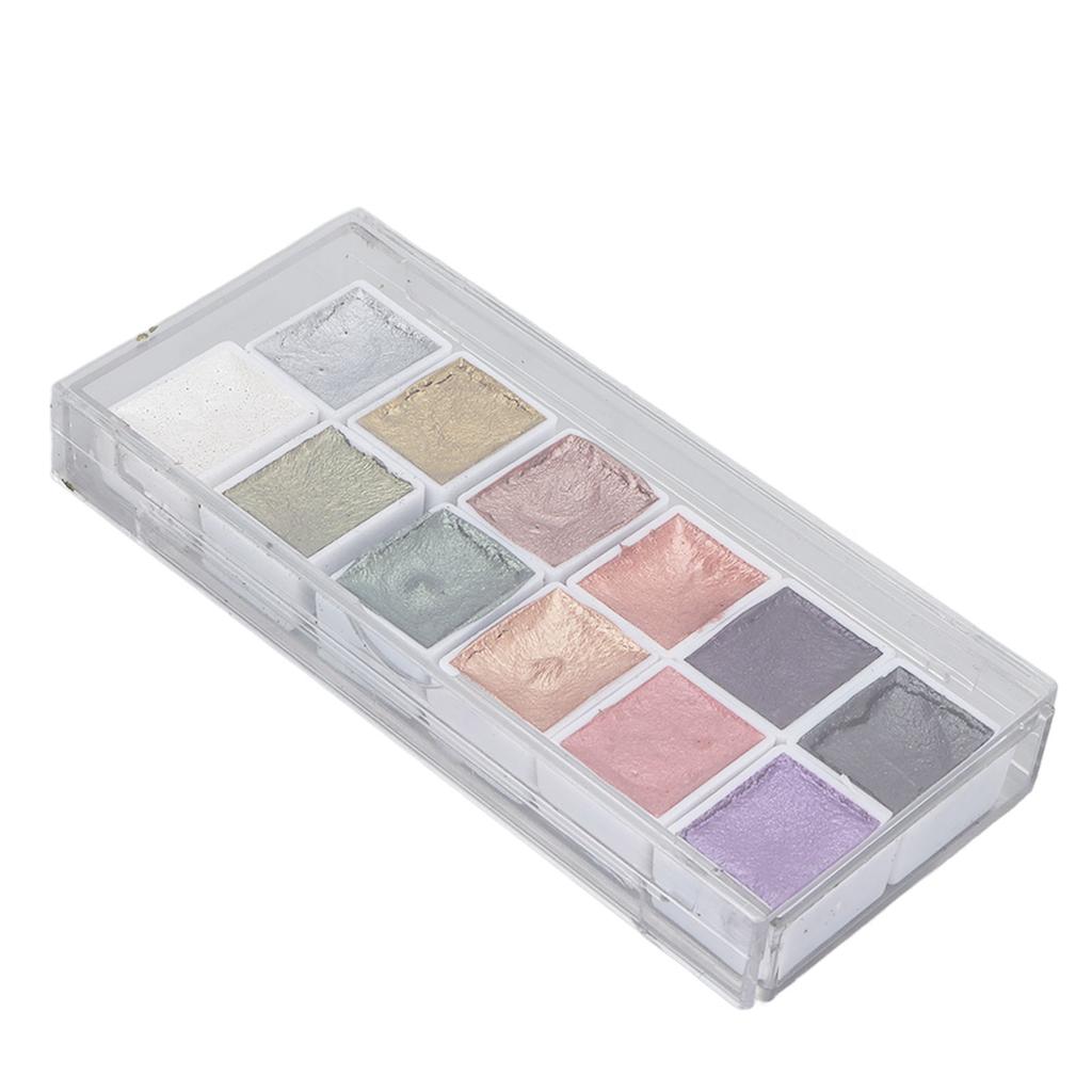 Vopsea Acuarelă Solidă cu Sclipici Perlat pentru Unghii, Pigment pentru Pictură Nail Art pentru Domnișoare