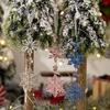 4pcs Colorful Snowflake Ice Strip Pendants Xmas Tree Hanging Ornament  Winter Party Home Decor