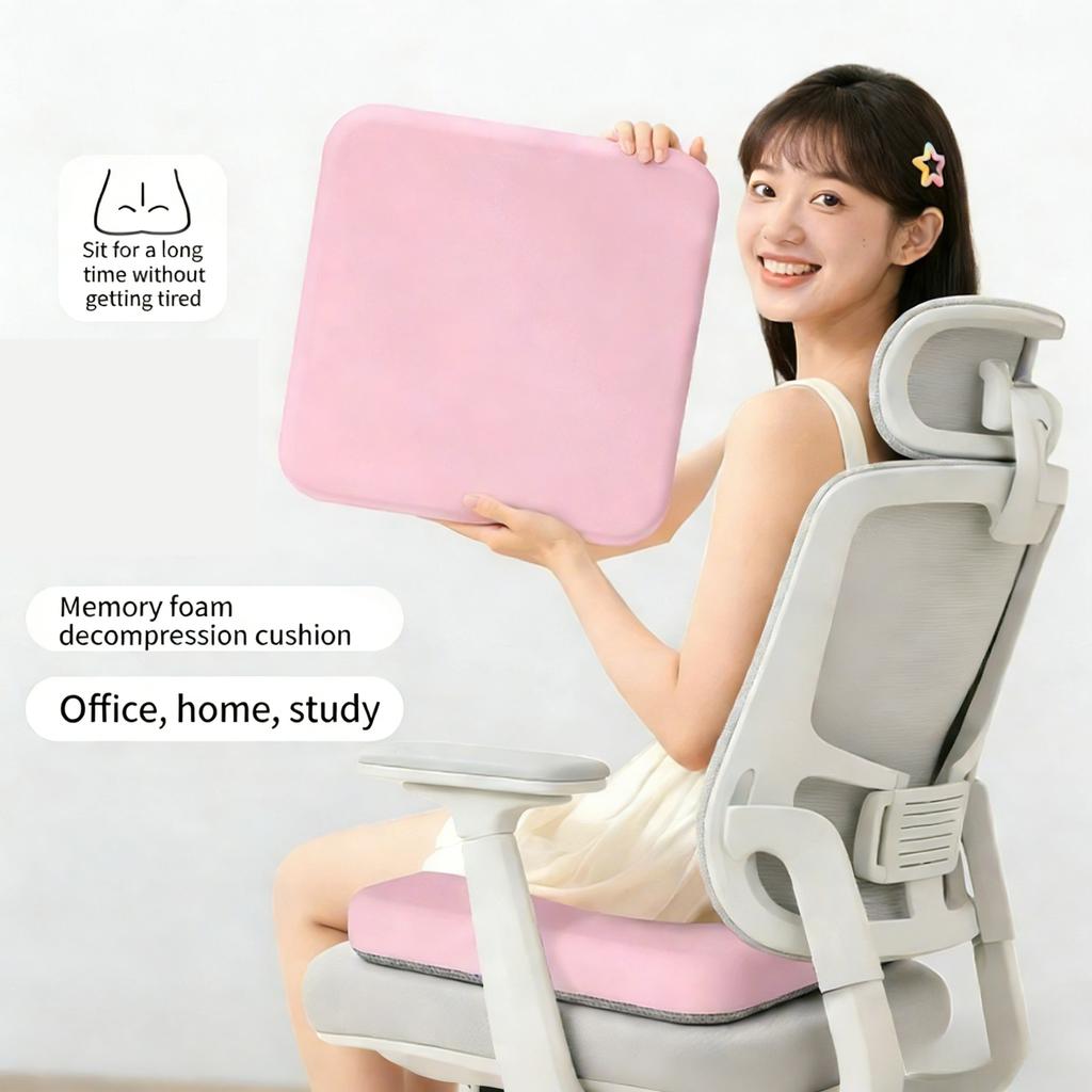 Detachable and Washable Seat Cushion with Memory Foam Filling Waist Hip Protection Breathable Comfortable Office Chair Cushion