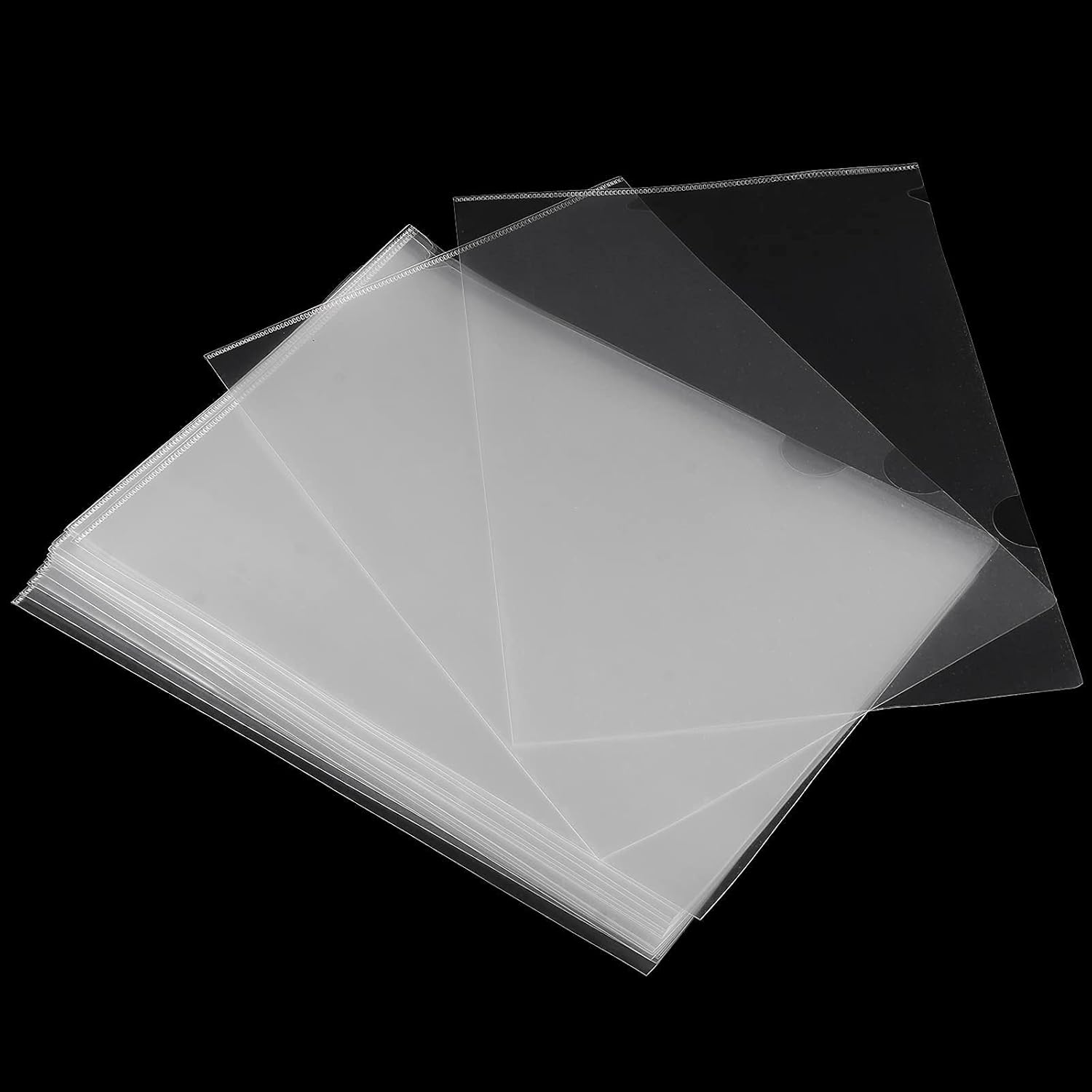 

100 шт. Прозрачные пластиковые папки для документов, формат US Letter / A4, с возможностью печати, L-образные прозрачные пластиковые папки для документов для дома и офиса