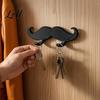 Practical Wall Mounted Razor Rack 3D Printed Beard Shaped Hook Self‑Adhesive Creative Bathroom Strong Sticky Hook for Entryway Hanger Key