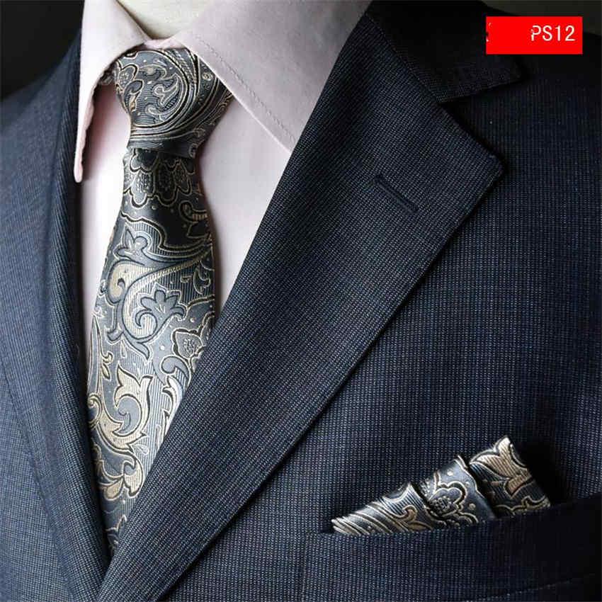 Set di asciugamani da taschino per cravatta da uomo alla moda, per affari, feste casual, cravatta