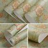 Non-woven Fabric Self Adhesive Wallpaper Aluminum Foil Bottom American Retro Wall Sticker  Wardrobe