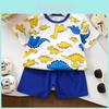 Kinder Cartoon Muster Baumwolle Kurzarm Pyjama Set Für Sommer Komfort Spielzeit