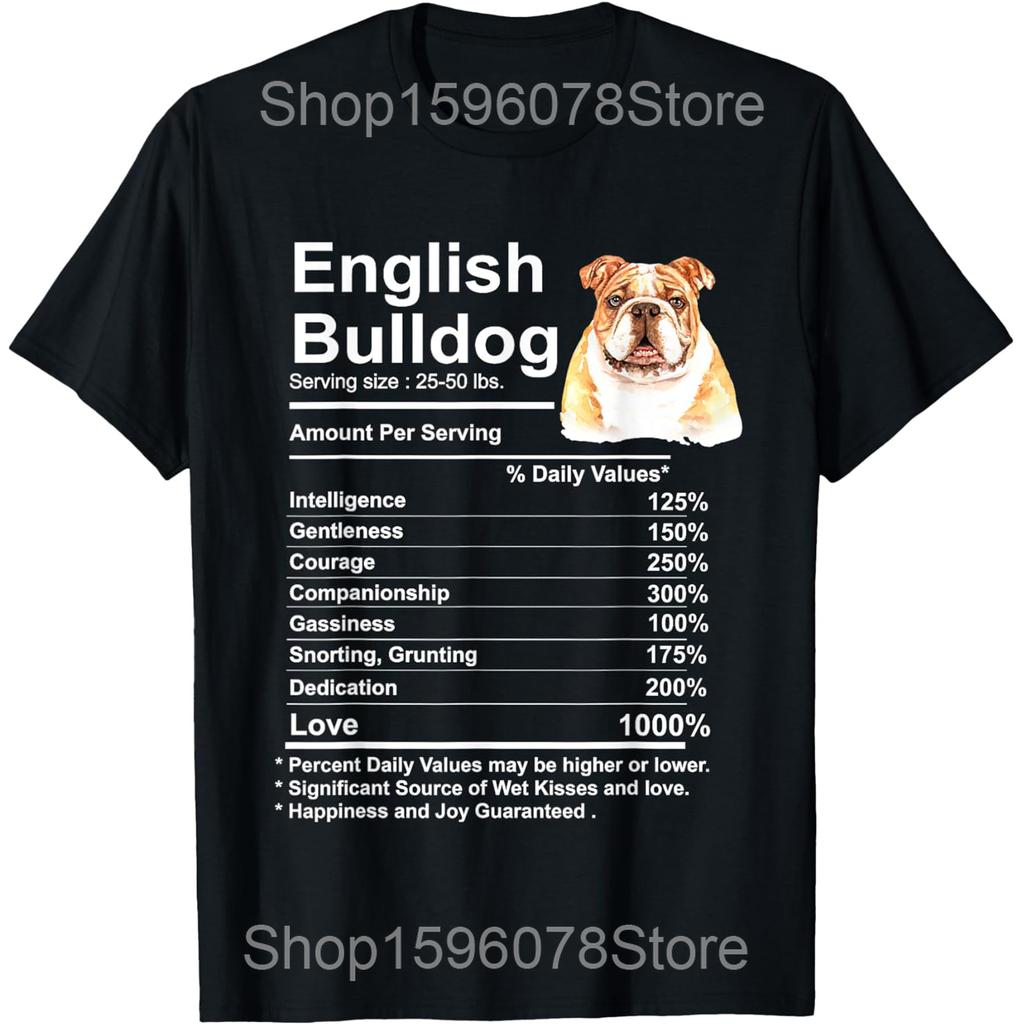 English Bulldog Moon Howling T Shirts Men Women Pure Cotton Humor Streetwear Tee Shirt Short Sleeve Unisex Loose Clothing