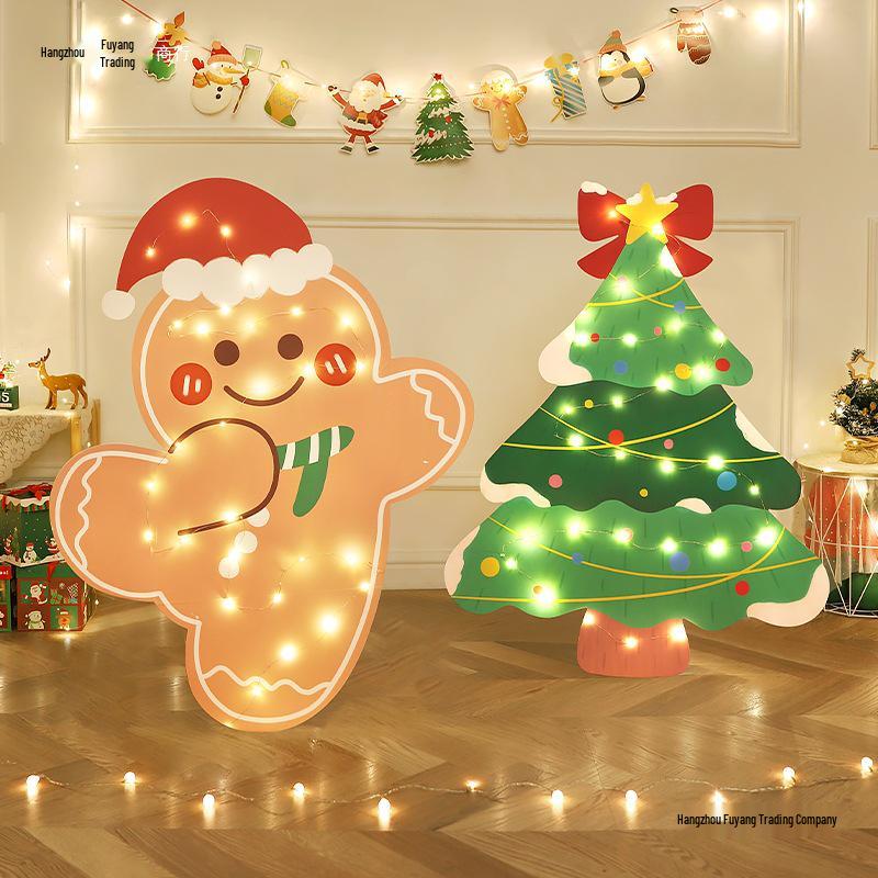 Ornamenti di Natale a Tema Babbo Natale: Set Scena Oggetto di Scena per Foto Vacanze all'Aperto