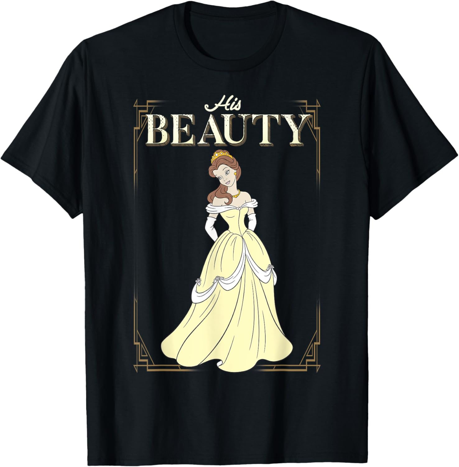 Hot Fashion Casual Disney Beauty and The Beast Belle His Beauty Vintage Frame T-Shirt S-4XL Four Seasons XXL