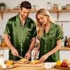 Couple Matching Pajama Set Short Sleeve Button Down Shirt And Shorts Sleepwear Soft Casual Loungewear S To XXXXL