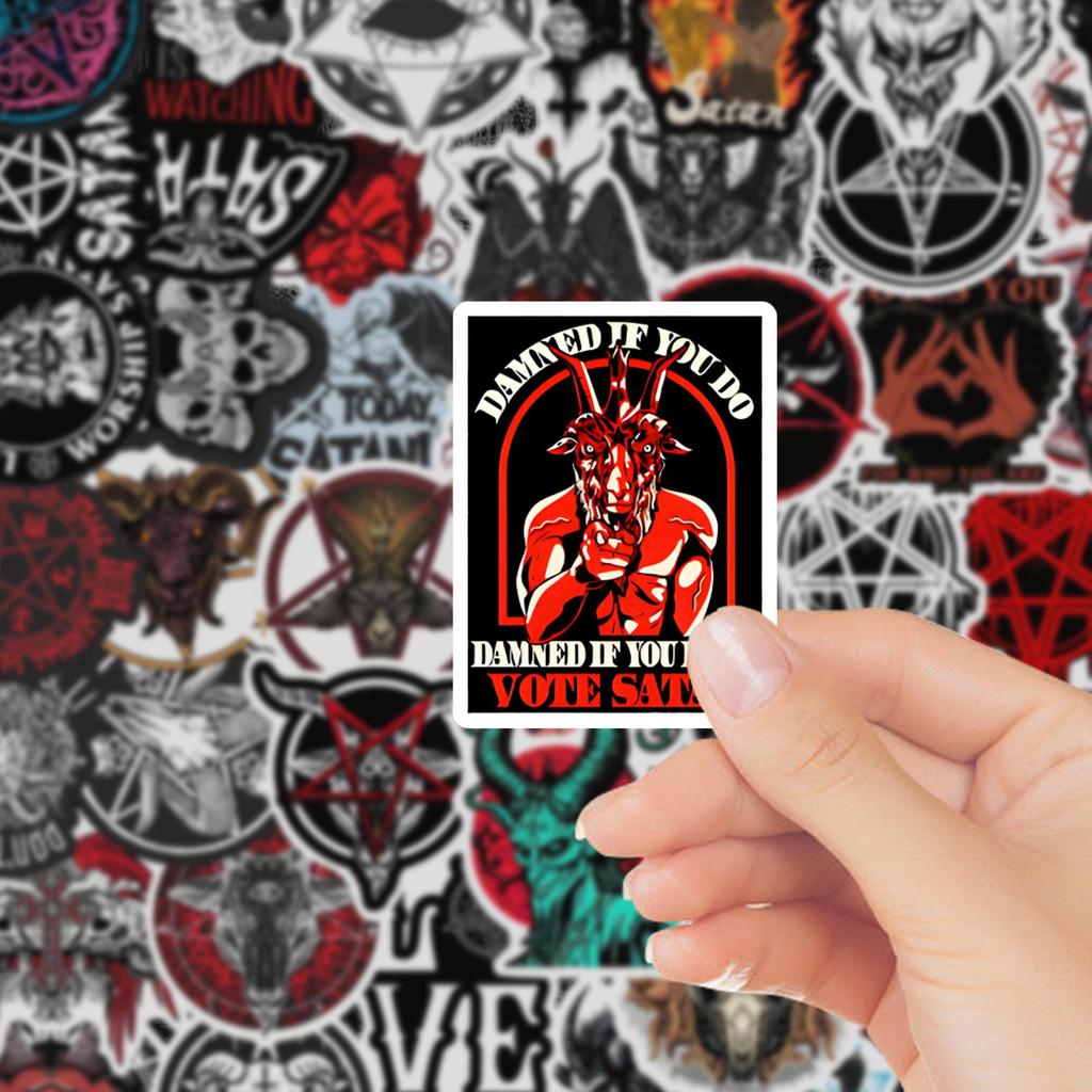 50 Devil Dark Horror Graffiti Stickers - Cool DIY Skateboard, Phone, Guitar Decoration, Waterproof