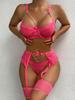New Hot Erotic Mesh Lingerie Set Women Sexy Lingerie +Garter +Panties Set Sensual Lingerie Sex Suit Hot Porn Exotic Costumes