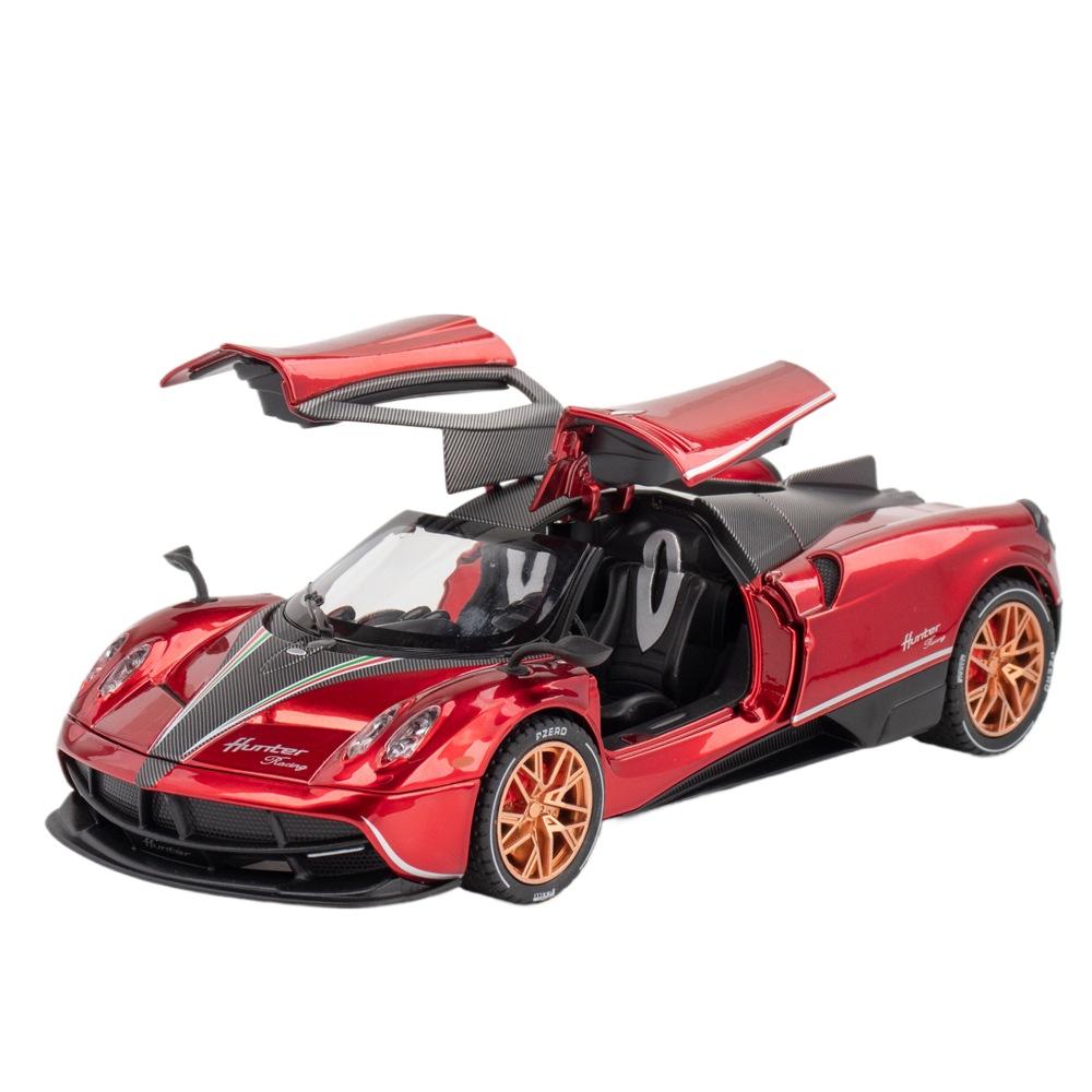 1/22 Pagani Huayra Dinastia Liga Super Carro Diecast Metal Modelo Clássico Asa de Gaivota Porta Coleção Ornamento Brinquedo Infantil Presente