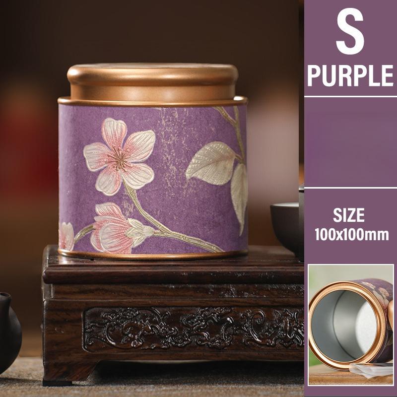 Flower Pattern Empty Tea Tin Can Household Green Black Tea Sealed Jar Spice Jars Small Packaging Gift Box Tinplate Storage Can