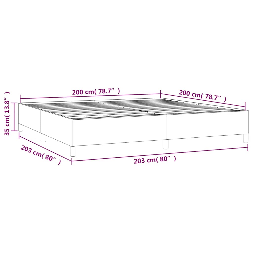 Bed Frame without Mattress Black 200x200 cm Fabric