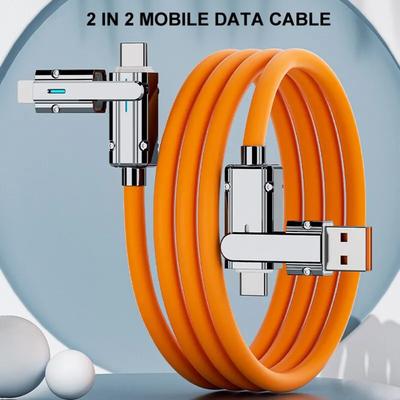 Typ C auf Rollenmaschinenlinie Typc Kabel 2-in-2 66 W Pd Schnellladung USB C auf USB C auf iPhone geeignet für iPhone iPad Huawei Xiaomi Samsung Redmi