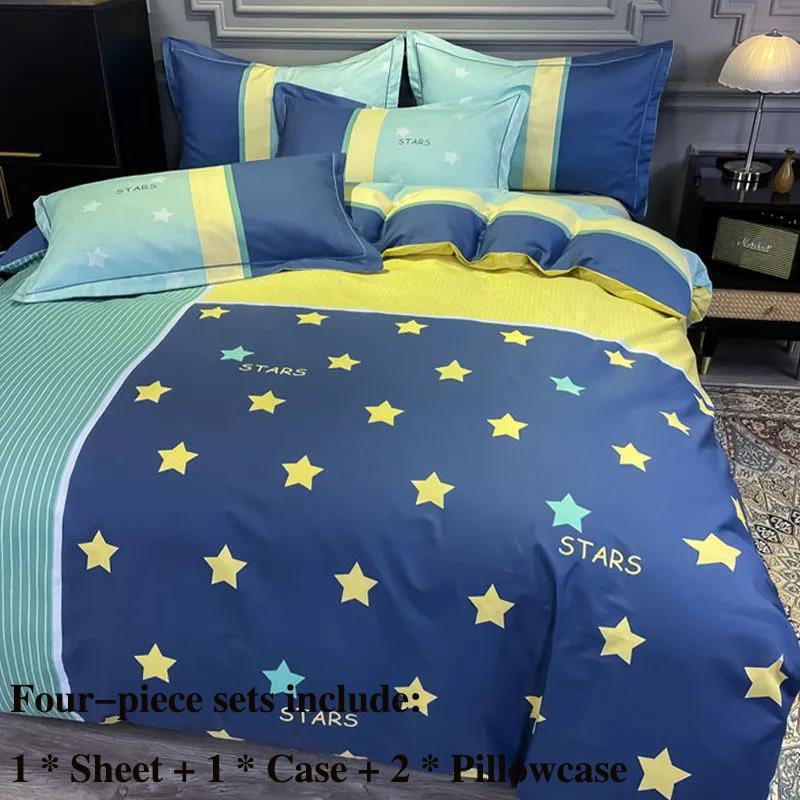 Čtyřdílné ložní prádlo z čisté bavlny Lehký luxus Vysoká kvalita Povlak na polštář Jednolůžko 1,5 metru 1,8 metru Ložní prádlo