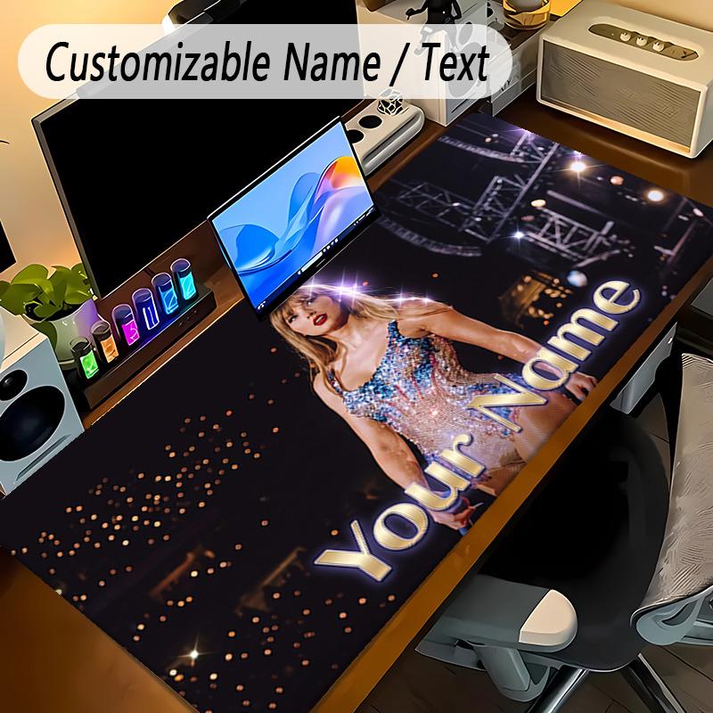 Großes Mauspadd Taylor Swift Benutzerdefinierter Name Text Personalisierte Schreibtischunterlage Rutschfestes Gaming-Pad