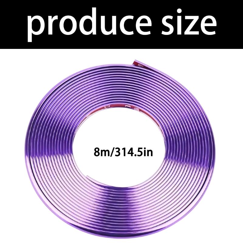 Automotive Rims Trim Wheel Rims Protectors 8M Wheel Edge Accent Molding Trim Roll for Daily Driving Styling