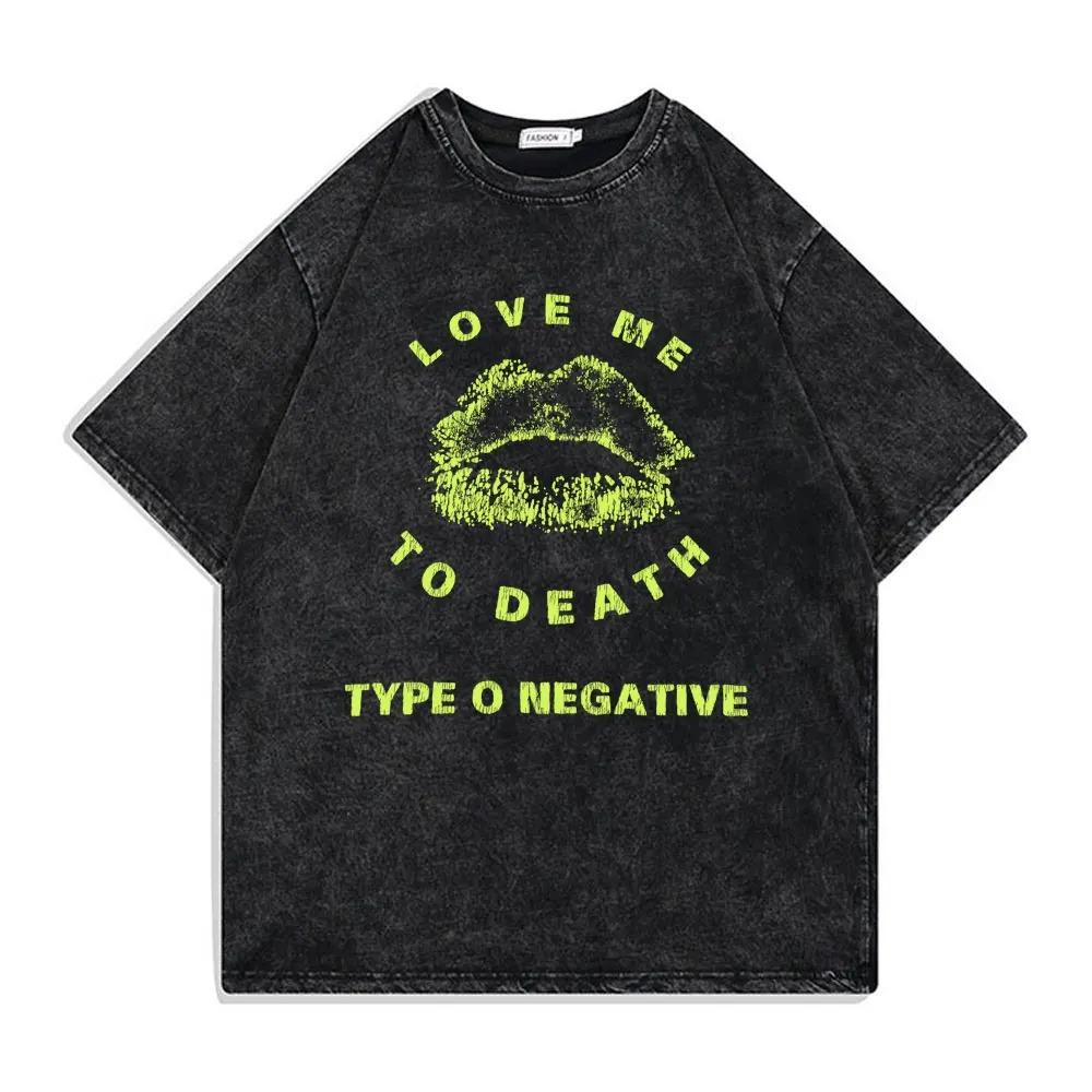 2026 Washed Vintage Type O Negative Who Will Save The Sane Tshirt Men Women Rock Metal Gothic T-shirt Man Oversized Cotton T Shirts