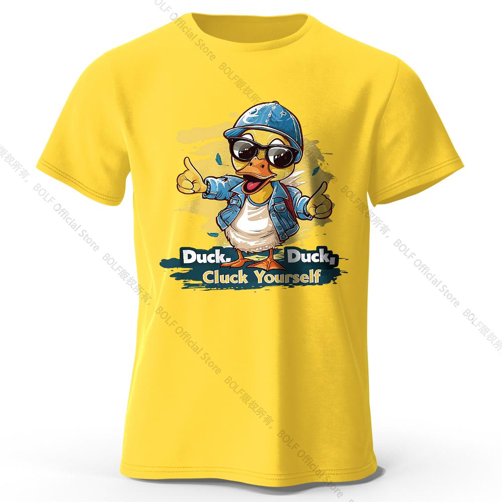 Herren T-Shirt 'Cluck Yourself' Print 100% Baumwolle Oversized Edgy Grafik-T-Shirts für Damen Sommer Oberteile Punk Streetwear