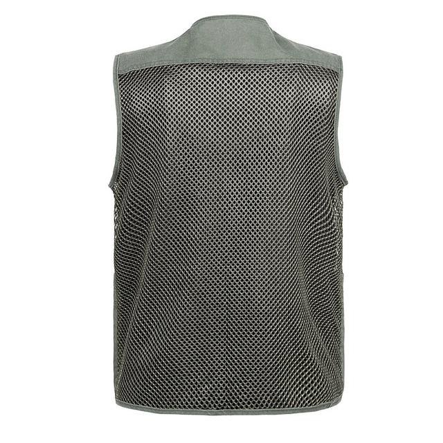 Veste cu plasă de dimensiuni plus pentru bărbați, cu multe buzunare, pentru bărbați, respirabilă, cu buzunare multiple, vestă de pescuit, jachetă fără mâneci