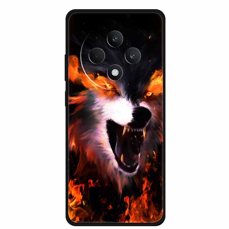 Soft Silicone Cover For Oppo Reno12 F 5G Case 12 F 4G Cartoon TPU Wolf Lion Phone Case For Oppo Reno12 FS Back Covers Capa Coque