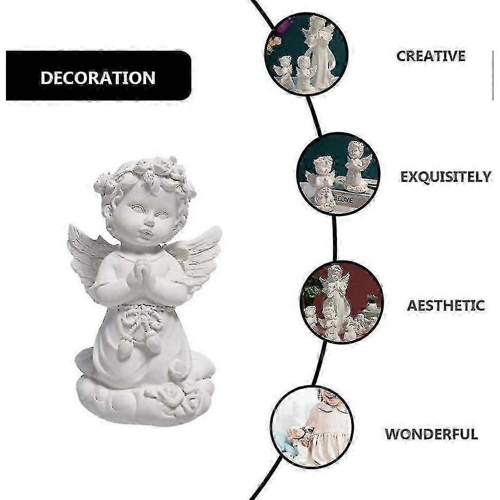 Exceart Decorative Angel Statues And Figurines Resin Angel Wings Statue Sculpture Garden Statue Figurine Centerpiece Table Decoration Catholic Religio