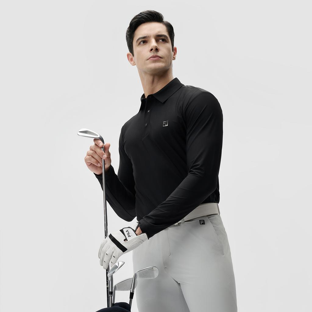 New FILA Polo Shirts Men's Pitch Black A11M435201FBK