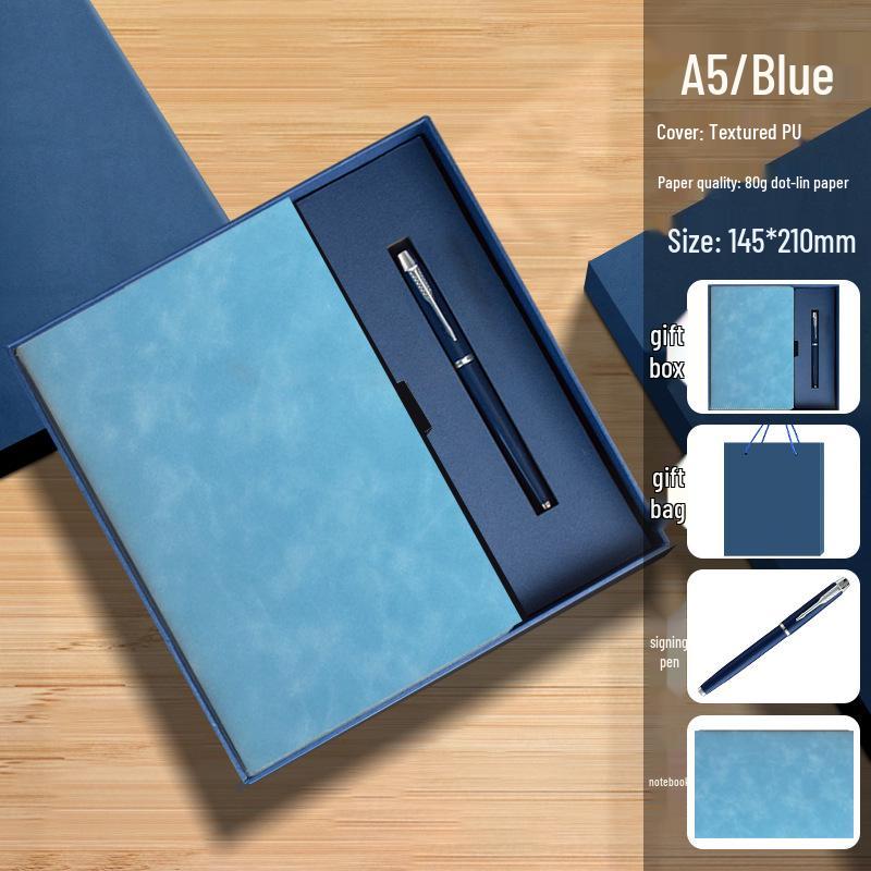 High-End Soft Leather Business Notebook with Magnetic Buckle and Custom Logo - Ideal Gift Set