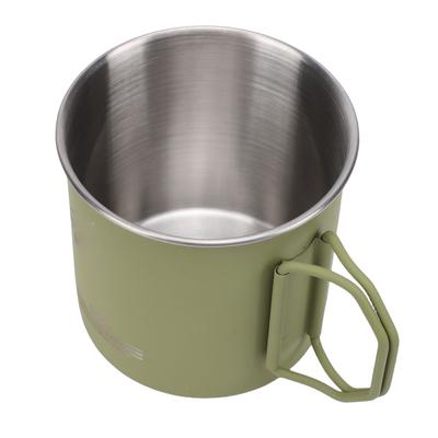 Campingbecher 400ml Fassungsvermögen 304 Edelstahl Klappbarer Griff Tragbarer Wasserbecher für Picknick im Freien