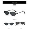 Polygonal sunglasses, high-end, small frame design, stylish metal sunglasses, trendy eyewear for both men and women, runway style