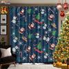 Cartoon Santa Claus Print Perforated Curtain Multi Size Insulation Living Room Holiday Decoration Easy Installation With Blackout Polyester Perfect