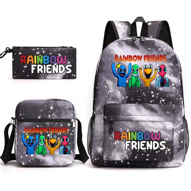 Rainbow Friends Rainbow Friends Game Original Styling Backpack Three-Piece Cartoon Student School Bag