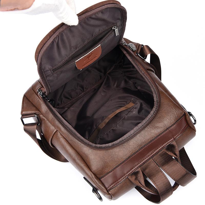 Light Luxury Women's Backpack Korean Version of Soft Leather Large Capacity Backpack Versatile Travel Bag