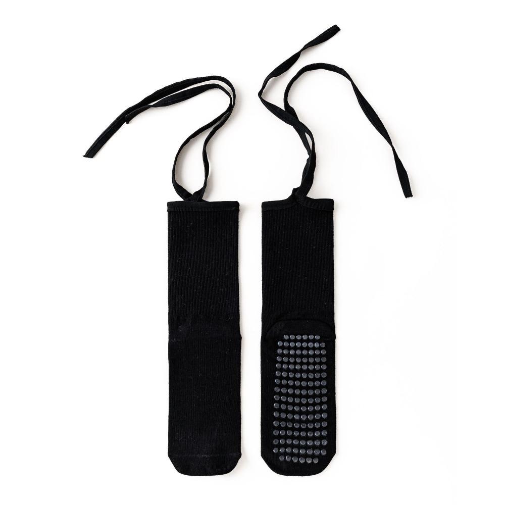 

Cotton Lace-up Yoga Socks Silicone Dots Mid Length Socks Pilates Socks Women Pilates чёрный