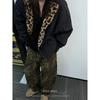 Men's Trendy Vintage Leopard Print Reversible Cotton Jacket with Thickened Anti-Rabbit Fur - American Retro Winter Coat