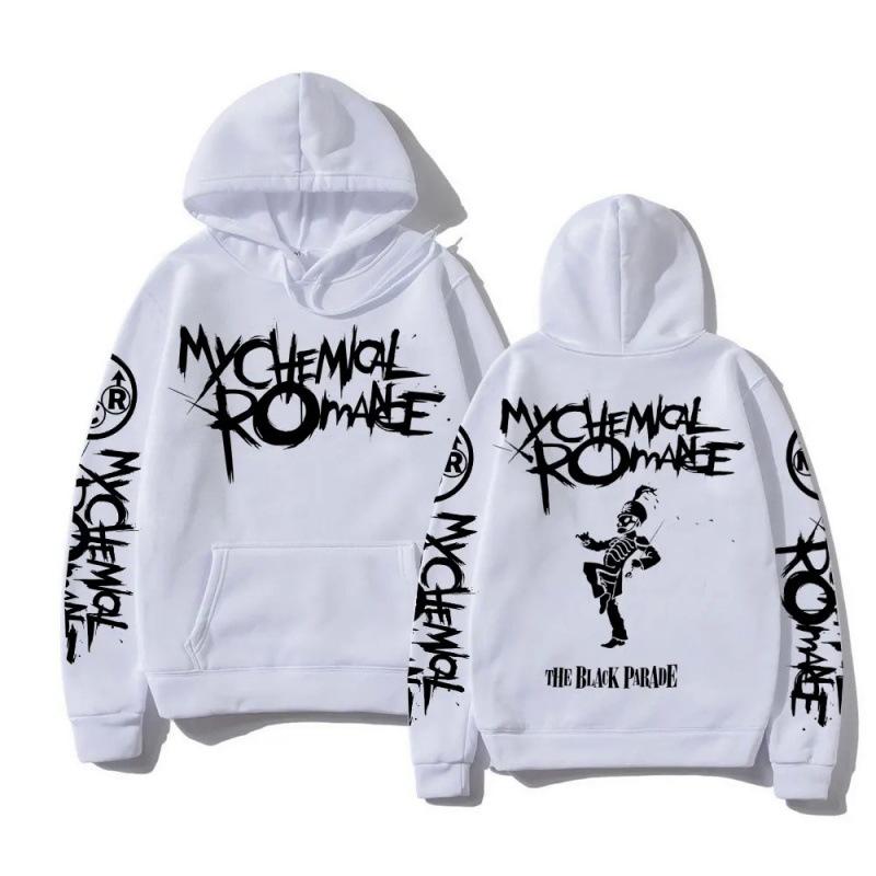 My Chemical Romance Double Sided Graphic Hoodie Winter Oversized Fleece Casual Male Sweatshirts Long Sleeve Band Printing Unisex Tops