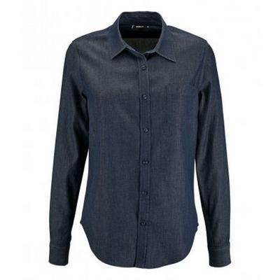 Womens/Ladies Barry Long Sleeve Denim Shirt