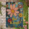 Vintage Metal Sign Be Kind Retro Flower Wall Decor for Farmhouse