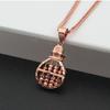 Exquisite Russian 585 Purple Gold Shiny Gourd Abacus Pendant Exquisite Fashion Rose Gold Plated Collarbone Chain Women