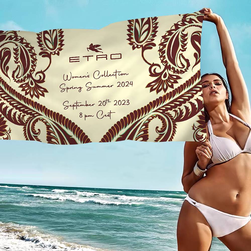 Brand E-Etro Microfiber Blanket Quick Drying Beach Towels Oversized Printing Super Absorbent Pool Towel Blanket