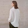 Women's Lightweight Pure Linen Long Sleeve Cardigan Shirt - Minimalist, Solid Color, Loose Fit, Summer Lapel Style