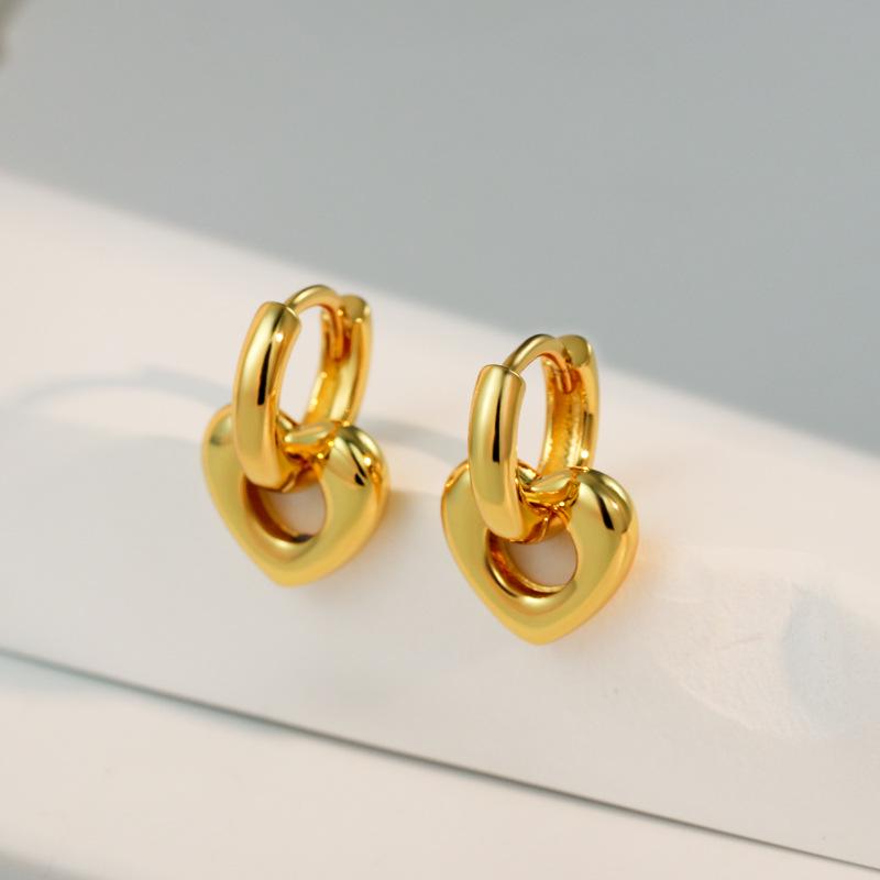 

18K Gold Plated Heart Ear Cuffs - Elegant, Versatile Earrings for Women золотой