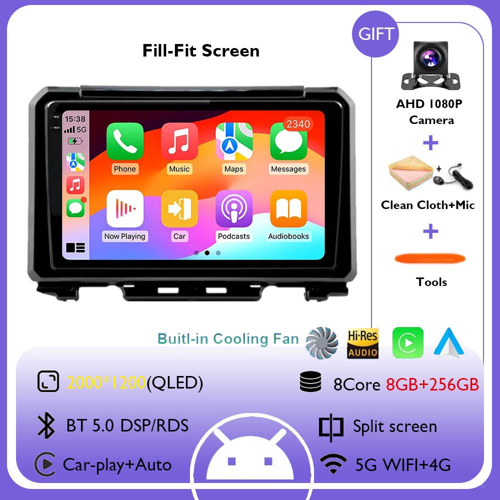 9" Android 14 Carplay Car Radio For Suzuki Jimny 2018 2019 2020 Navigation GPS Multimedia Player Stereo BT DSP WIFI+4G Auto