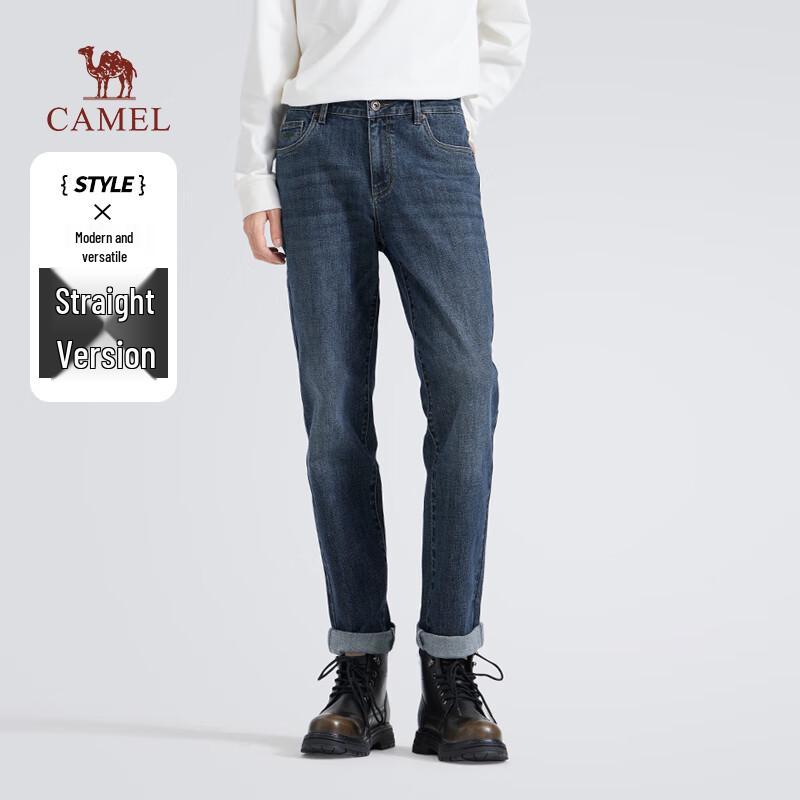 

Camel Мужские винтажные джинсы прямого кроя с эффектом стирки 38