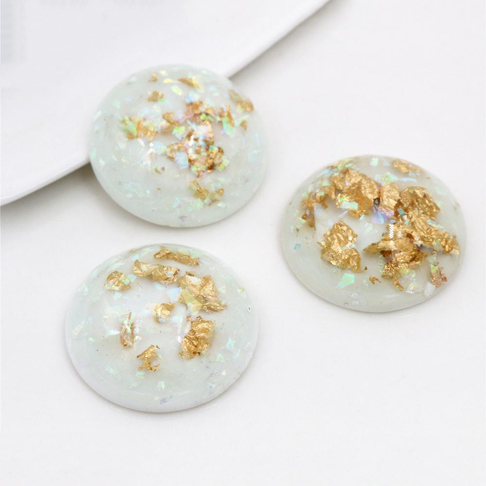 

New Fashion 5pcs 25mm 7 Color Shell Fashion Style Flat Back Resin Cabochons Cameo Fit 25mm Cameo Setting Bracelet Tray Earrings