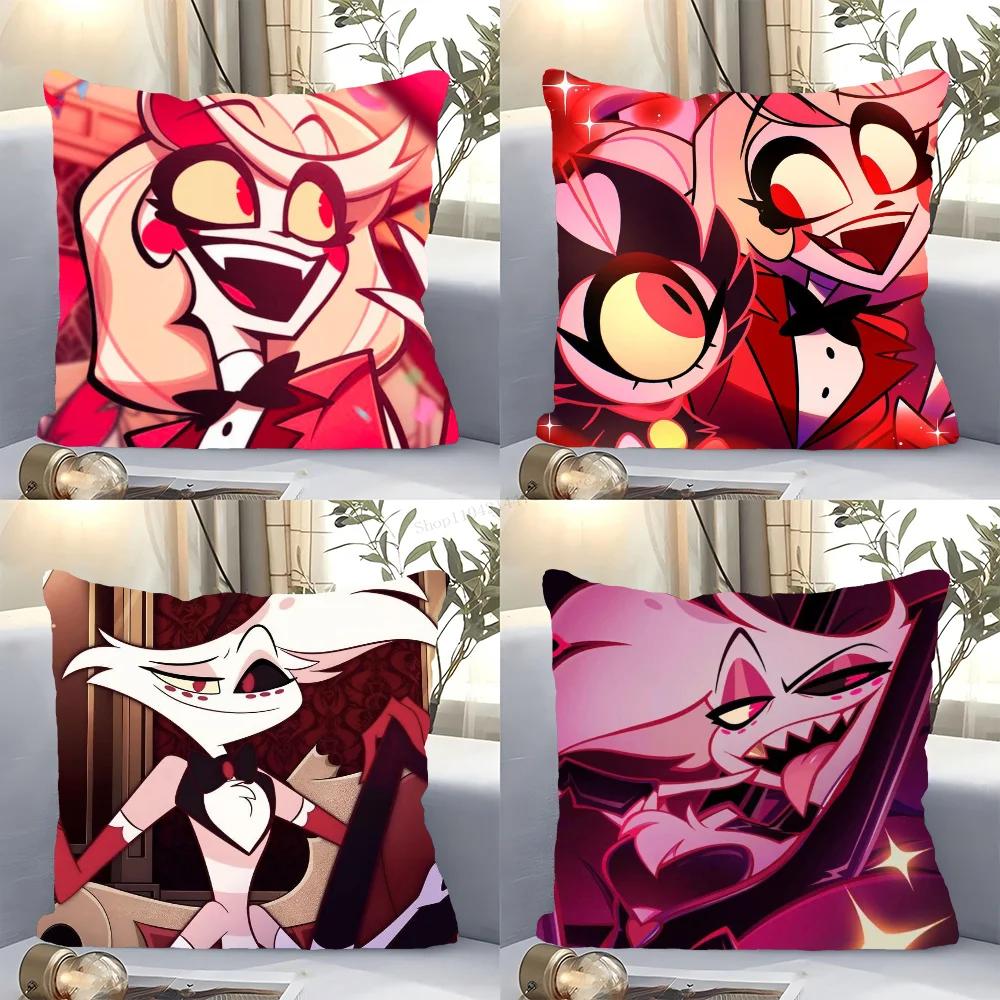 1pc Hazbin Pillow Case Square Bedroom Sofa Leisure Comfort Cushion Car Living Room Home Decoration