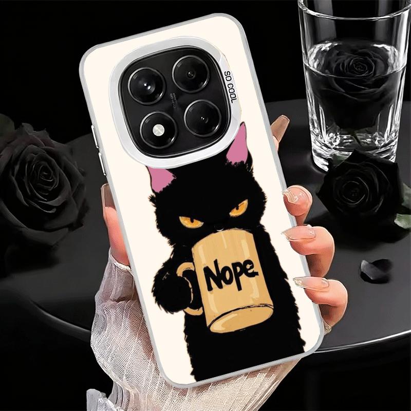 Schwarze Katze Cartoon Niedlich Weiche Handyhülle für Samsung Galaxy S24 S25 FE S26 Edge S23 Ultra S22 Plus S21 + Stoßfeste Hülle Rückseite Sie