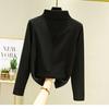 Womens Sweaters Fall Long Sleeve Ribbed Knit Pullover Loose Mock Neck Lightweight Casual Sweater Tops