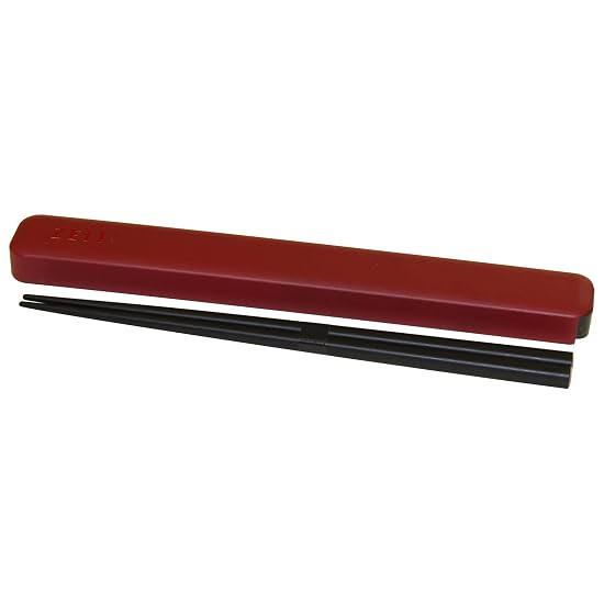 Yamanaka Lacquerware Chopsticks and Chopstick Case Set, 22.5cm, ZEIT, Red, Made in Japan, C17612 22.5cm - B099JCBVDG